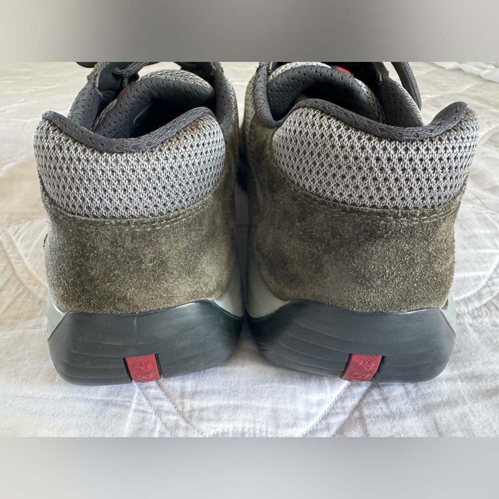 Prada Americas Cup PS0906 men’s suede Sage colored sneaker - Picture 8 of 11
